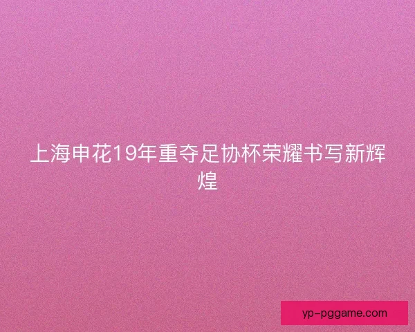 上海申花19年重夺足协杯荣耀书写新辉煌